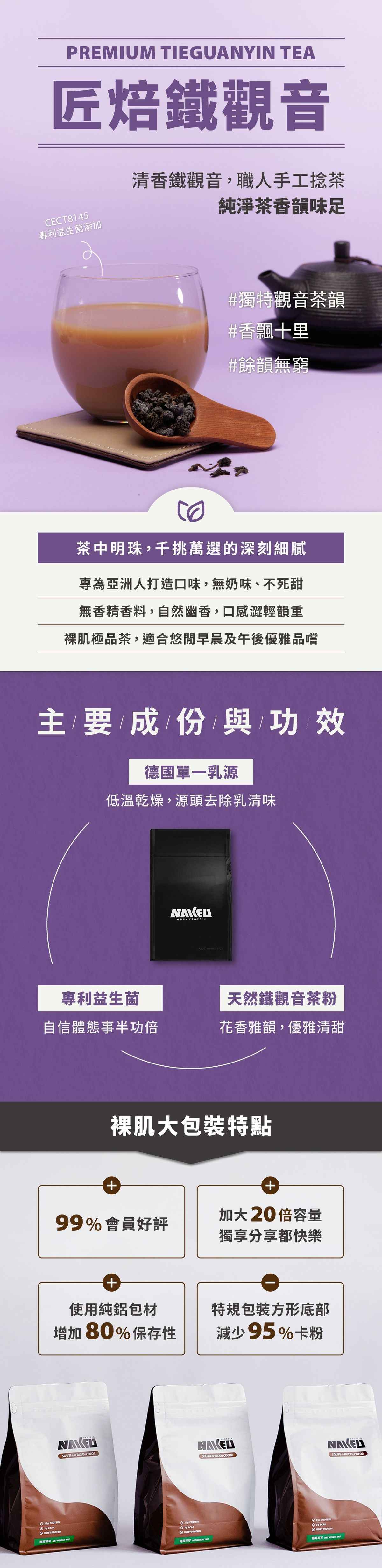 (大包裝750G-鐵觀音) 乳清蛋白粉 - 匠焙鐵觀音 750g (1包)