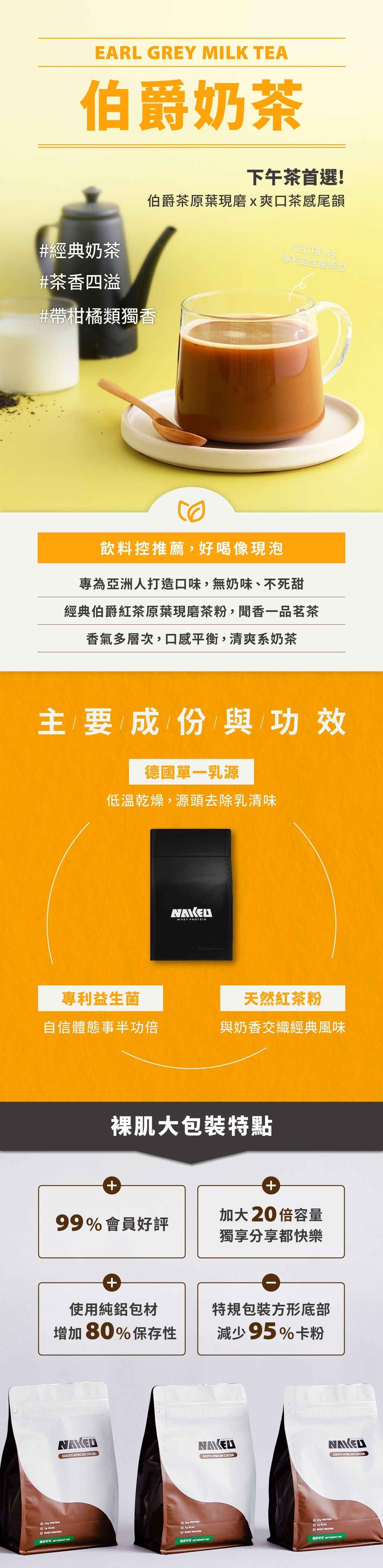 (大包裝750G-奶茶) 乳清蛋白粉 - 伯爵奶茶750g (1包)