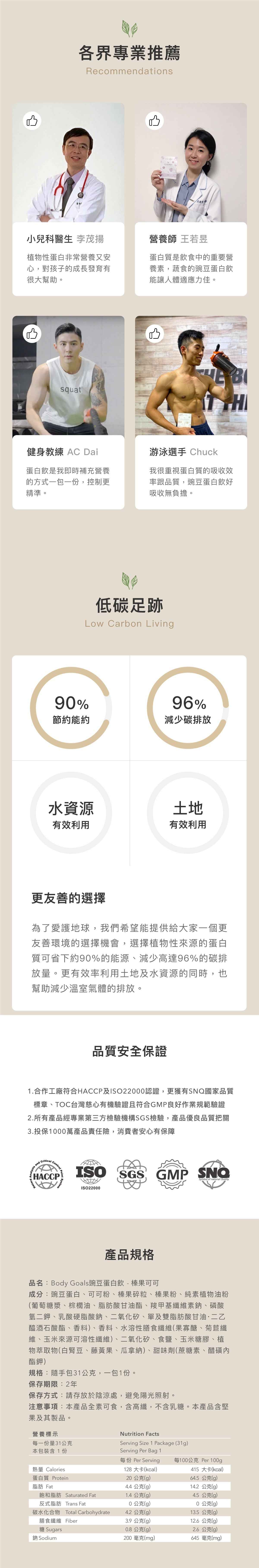 BODY GOALS - 全素多效豌豆蛋白飲 - 榛果可可 (8包)